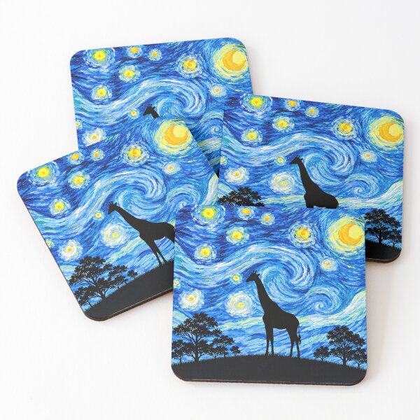 Item preview, Funny Giraffe Starry Night Painting Moon Star Zoo Boys Girls designed and sold by FurryHavenPH.