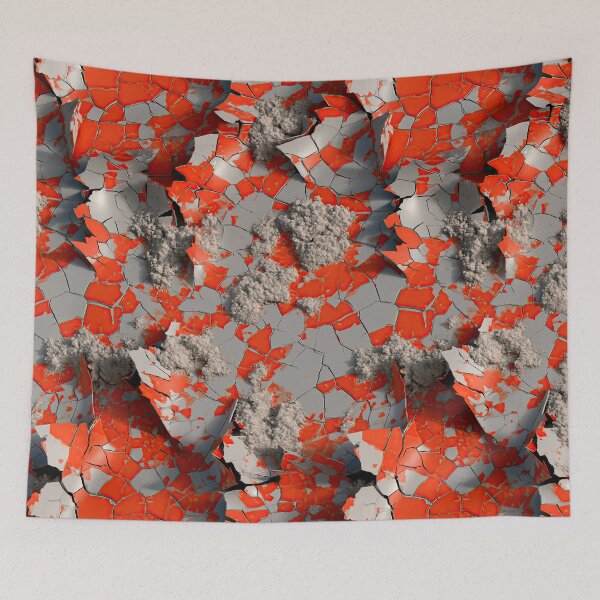 Item preview, High Relief Orange and Grey Flaking Plaster designed and sold by Piotrek0001.