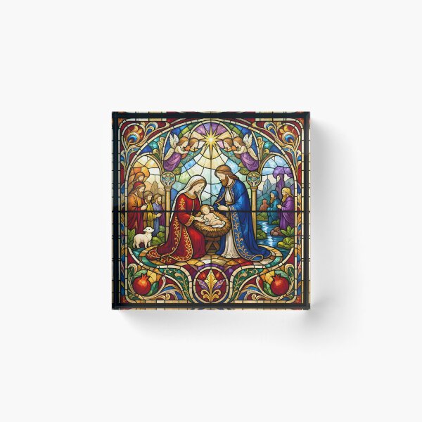 Item preview, Classic Stained Glass Nativity Scene designed and sold by Sybille-Yates.