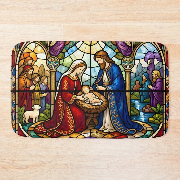 Item preview, Classic Stained Glass Nativity Scene designed and sold by Sybille-Yates.