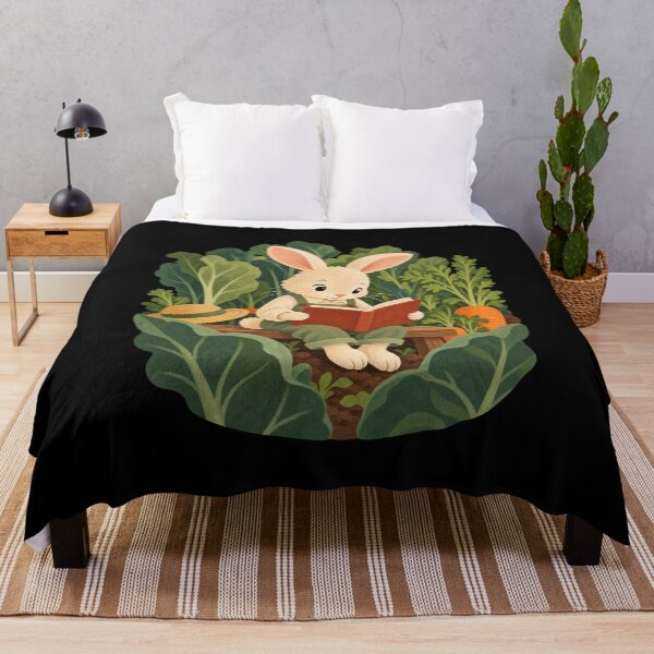 Item preview, Cozy Rabbit Reading in a Vegetable Garden designed and sold by AMICO77.
