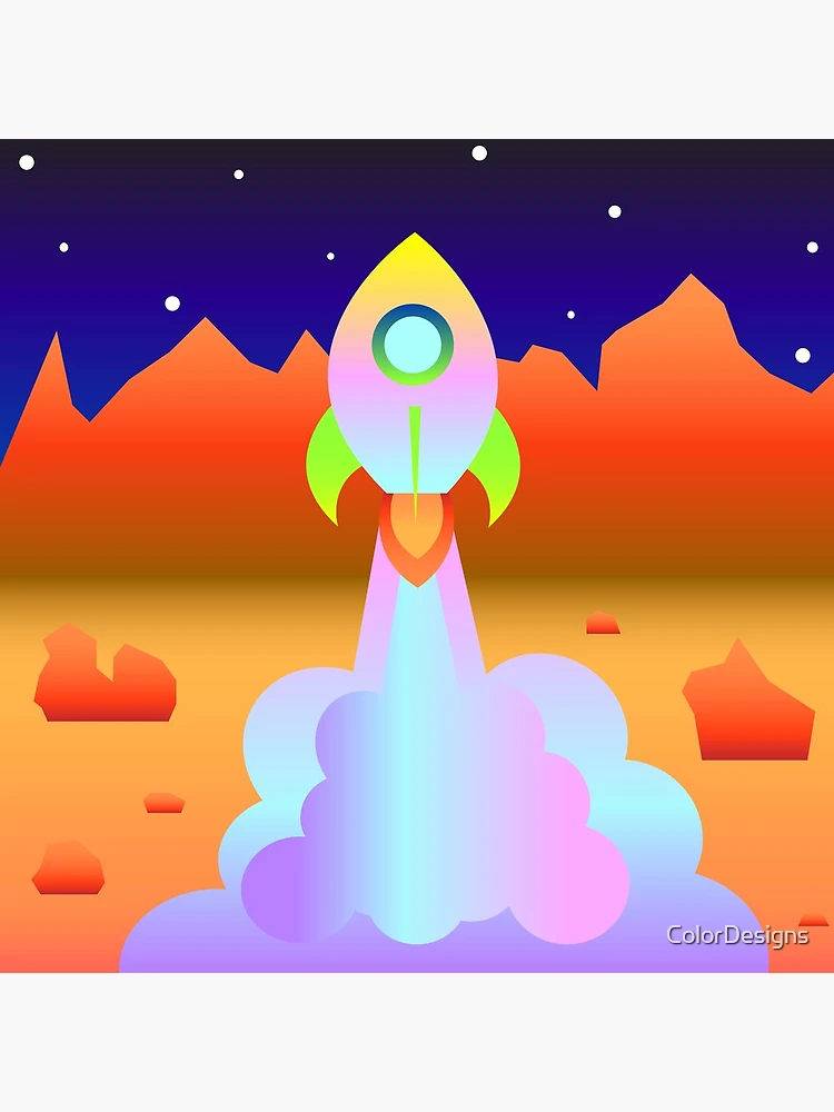 Thumbnail 4 of 4, Clock, Rocket Man designed and sold by ColorDesigns.