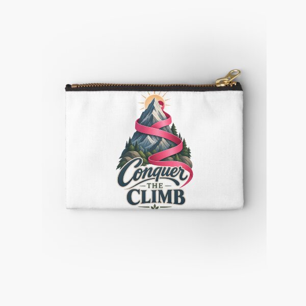 Item preview, Conquer The Climb Mountain Ribbon Cancer Support designed and sold by UniversPlant | Blooming with Hope.