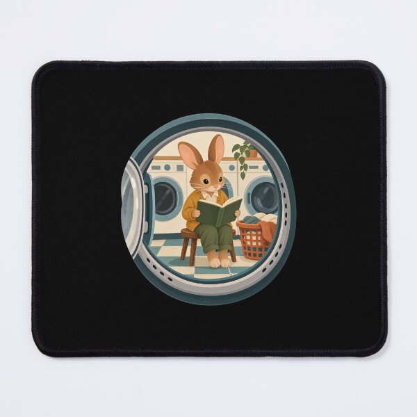 Item preview, Cozy Rabbit Reading During Laundry Day designed and sold by AMICO77.