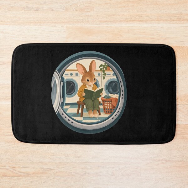 Item preview, Cozy Rabbit Reading During Laundry Day designed and sold by AMICO77.