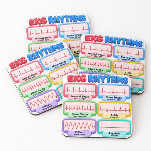 Item preview, EKG Rhythms 3D Study Aid Nursing Student Sticker designed and sold by isokinetic.