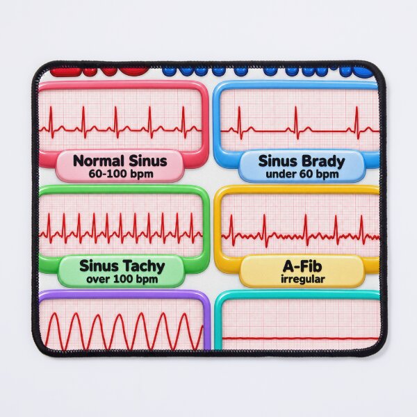 Artikelvorschau, EKG-Rhythmen 3D-Lernhilfe Aufkleber für Krankenpflegeschüler entworfen und verkauft von isokinetic.