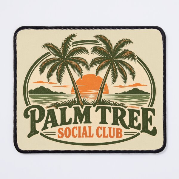Item preview, Palm Tree Social Club Retro Badge designed and sold by AndyGordon125.
