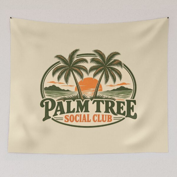 Aperçu de l'œuvre Badge rétro du Palm Tree Social Club créée et vendue par AndyGordon125.