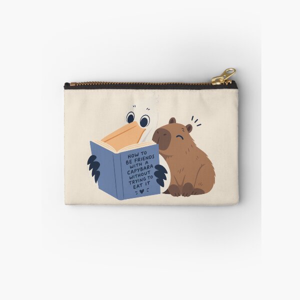 Item preview, Pelican x capybara friends reading a book designed and sold by The  Knick Knack Nook.