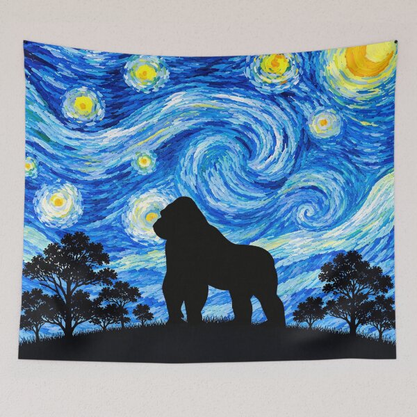 Item preview, Funny Gorilla Starry Night Painting Moon Star Zoo Boys Girls designed and sold by FurryHavenPH.