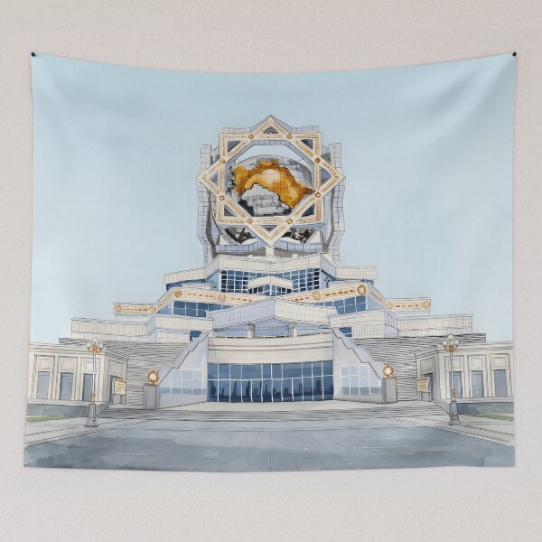 Item preview, Ashgabat Turkmenistan Watercolor – White Marble Cityscape designed and sold by POSTERIOCREW.
