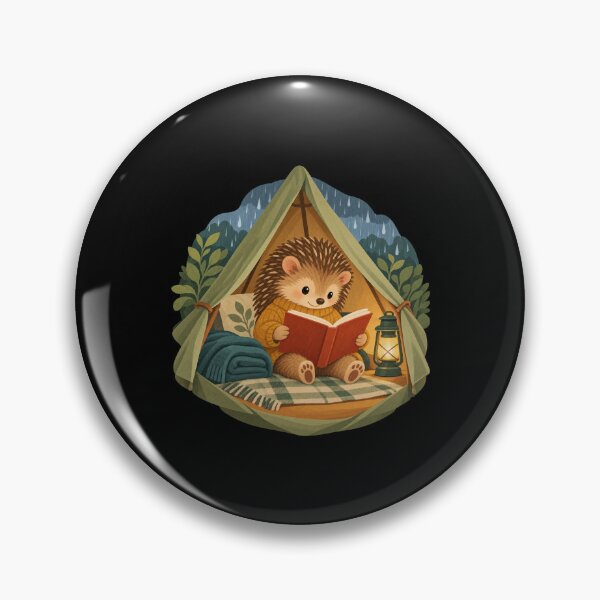 Item preview, Cozy Hedgehog Reading in a Tent on a Rainy Day designed and sold by AMICO77.