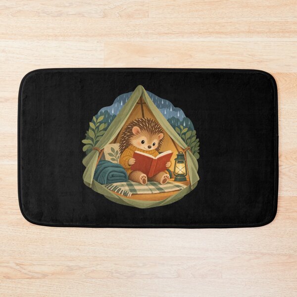 Item preview, Cozy Hedgehog Reading in a Tent on a Rainy Day designed and sold by AMICO77.