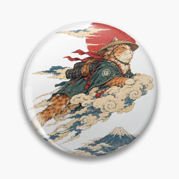 Item preview, Cat Traveler Ukiyo E Mount Fuji Clouds designed and sold by Dlvznbm.