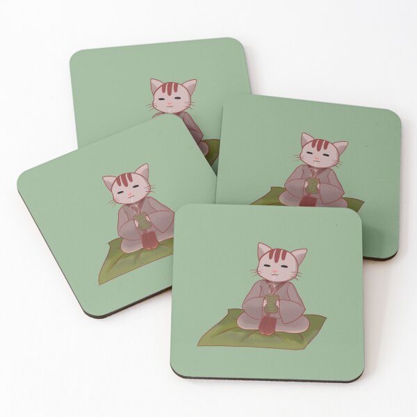 Item preview, Cat Relaxing by drinking matcha designed and sold by linapermatart.