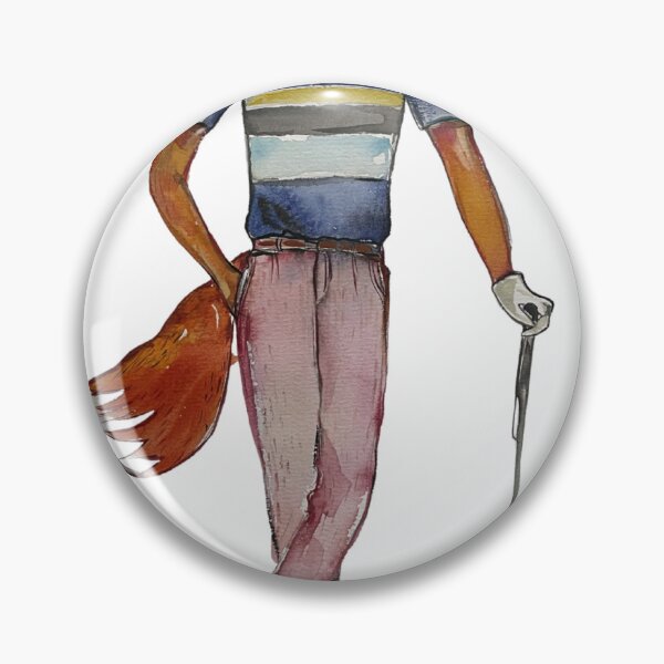Item preview, Title: Mr. Fox Playing Golf - Anthropomorphic Watercolor Illustration designed and sold by WoodlandPlay.