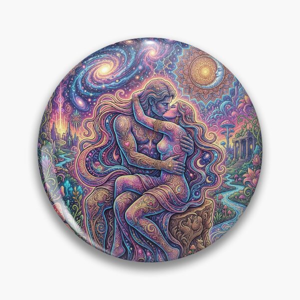 Item preview, Rodin's The Kiss - Psychedelic Lovers Art designed and sold by Lucid Dream Pixel.