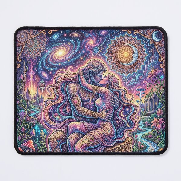 Item preview, Rodin's The Kiss - Psychedelic Lovers Art designed and sold by Lucid Dream Pixel.