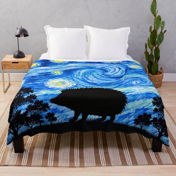 Item preview, Funny Hedgehog Starry Night Painting Moon Star Zoo Boys Girls designed and sold by FurryHavenPH.