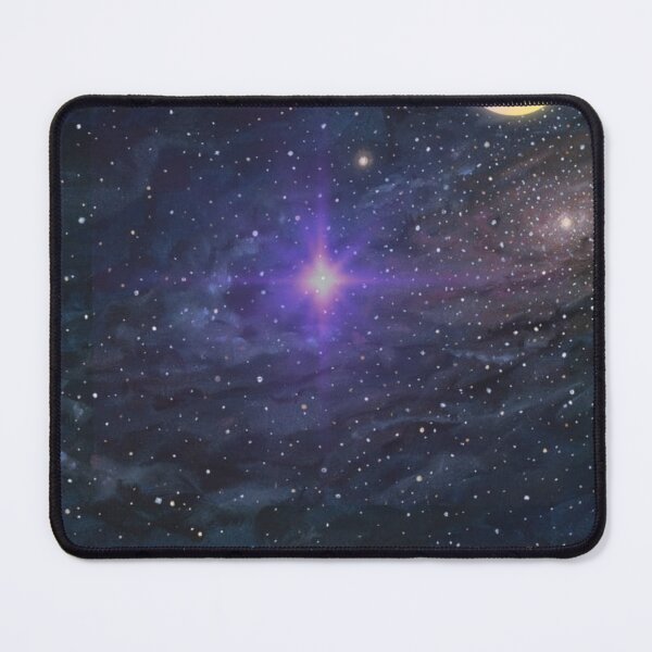 Item preview, Galactic Crescent Moon and Purple Nebula Stargazing Art designed and sold by bakosshops.