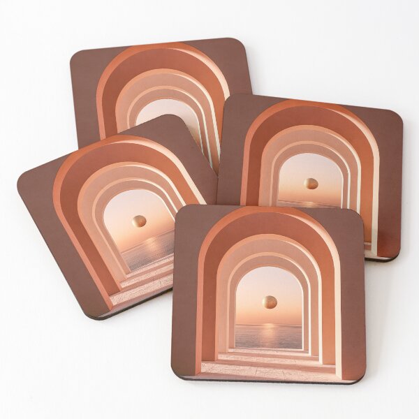 Item preview,  Terracotta Sunset Arches and Golden Sun Minimalist Print designed and sold by MargaretWiktor.