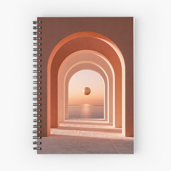 Item preview,  Terracotta Sunset Arches and Golden Sun Minimalist Print designed and sold by MargaretWiktor.