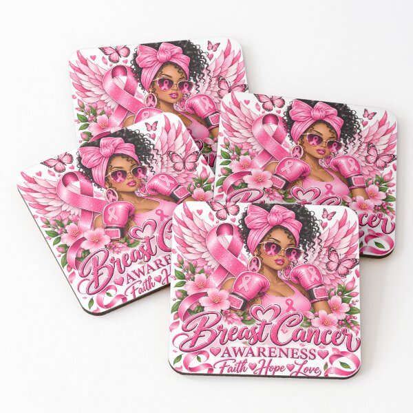 Item preview, Breast Cancer Awareness Faith Hope Love Pink Ribbon Boxing Woman designed and sold by VGAfanatic.