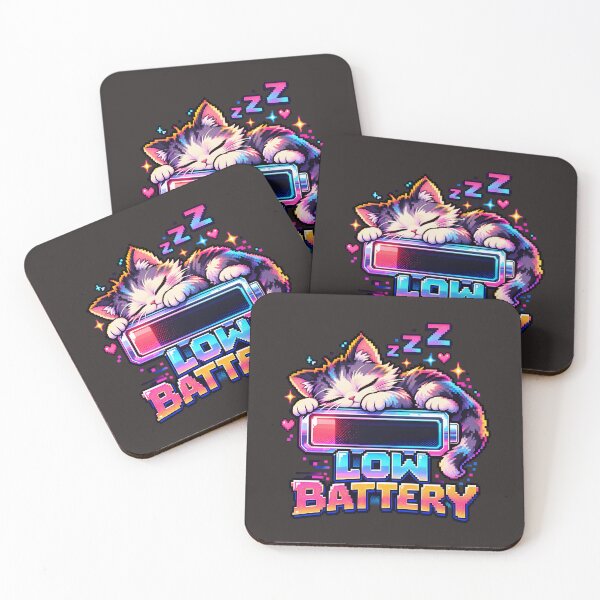 Item preview, Sleepy Pixel Cat Battery designed and sold by AwesomeBeyondLimits.