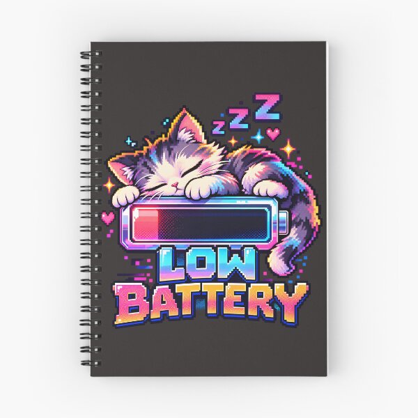 Item preview, Sleepy Pixel Cat Battery designed and sold by AwesomeBeyondLimits.