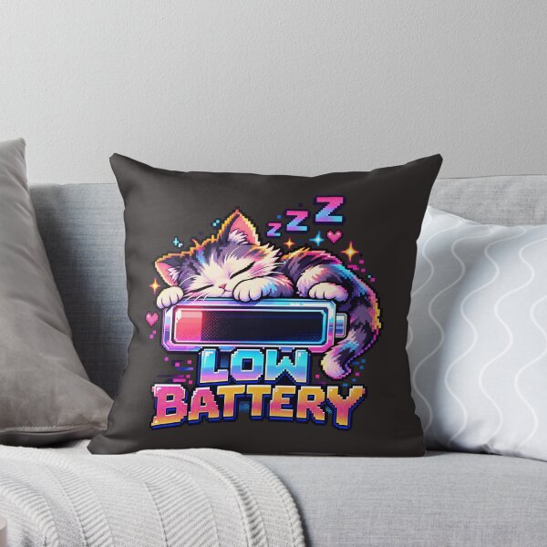 Item preview, Sleepy Pixel Cat Battery designed and sold by AwesomeBeyondLimits.