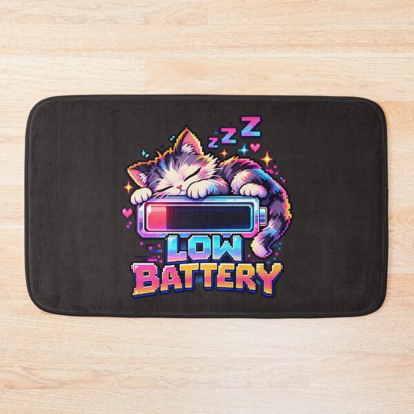Item preview, Sleepy Pixel Cat Battery designed and sold by AwesomeBeyondLimits.