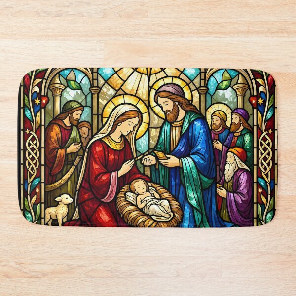 Item preview, Classic Stained Glass Nativity Scene designed and sold by Sybille-Yates.