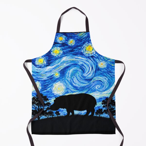 Item preview, Funny Hippopotamus Starry Night Painting Moon Star Zoo Boys Girls designed and sold by FurryHavenPH.