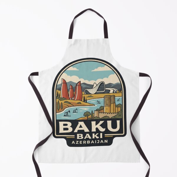 Item preview, Baku Azerbaijan Vintage Travel Badge, Maiden Tower & Flame Towers Keepsake designed and sold by raedattia.