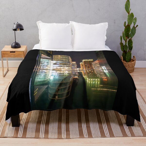 Item preview, Düsseldorf Media Harbour at night with an impressive reflection of modern architecture designed and sold by Your Happy Life.