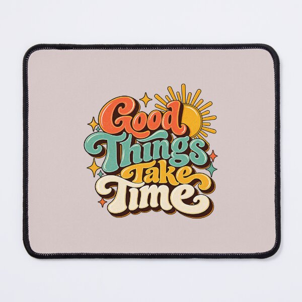 Item preview, Good Things Take Time – Retro 70s Positive Quote Vintage Typography designed and sold by Mylittleshop26.
