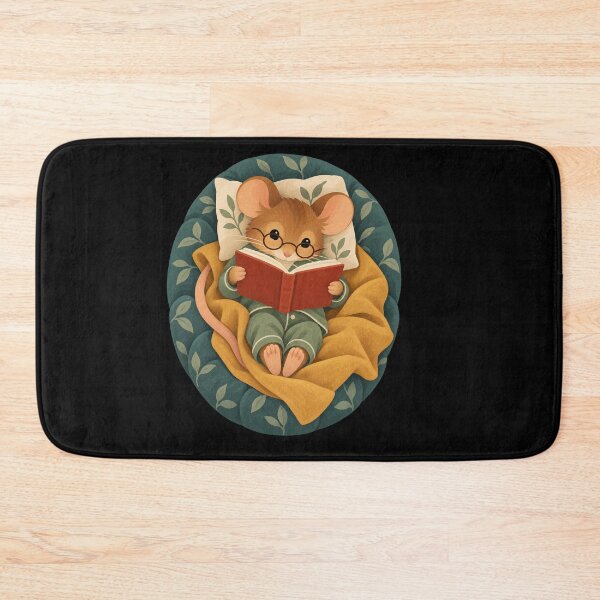Item preview, Cozy Dormouse Reading Beneath a Patchwork Blanket designed and sold by AMICO77.