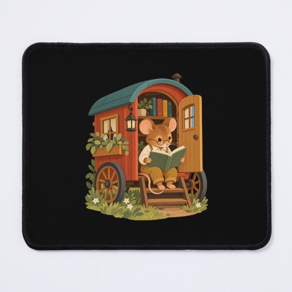 Item preview, Cozy Dormouse Reading in a Tiny Book Wagon designed and sold by AMICO77.