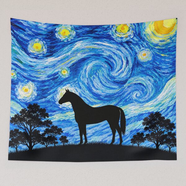 Item preview, Funny Horse Starry Night Painting Moon Star Zoo Boys Girls designed and sold by FurryHavenPH.
