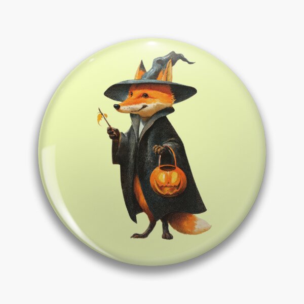 Item preview, Clever fox as a wizard witch's hat Halloween pumpkin designed and sold by Mauswohn.