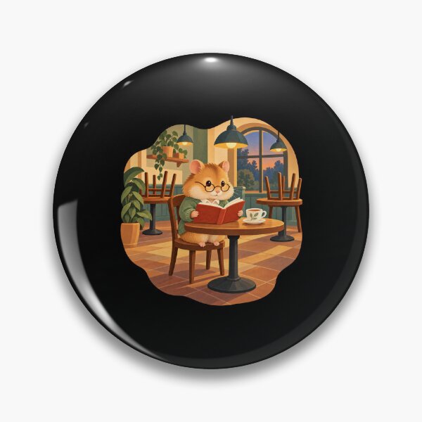 Item preview, Cozy Hamster Reading in a Cafe After Closing designed and sold by AMICO77.