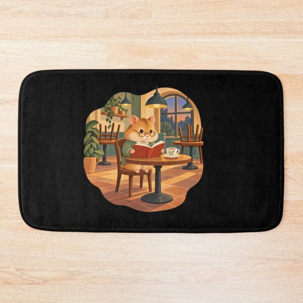 Item preview, Cozy Hamster Reading in a Cafe After Closing designed and sold by AMICO77.