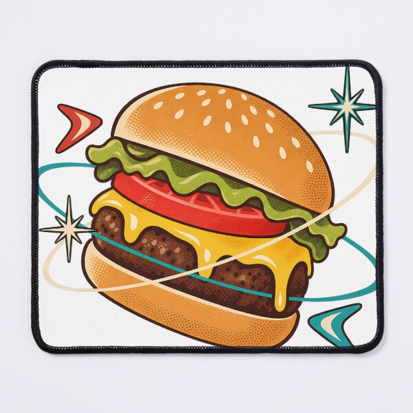 Item preview, Atomic Age Cheeseburger with Mid Century Orbits designed and sold by bwanaboards.