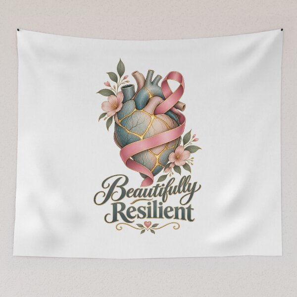 Item preview, Beautifully Resilient Kintsugi Gold Heart Cancer Survivor designed and sold by UniversPlant | Blooming with Hope.