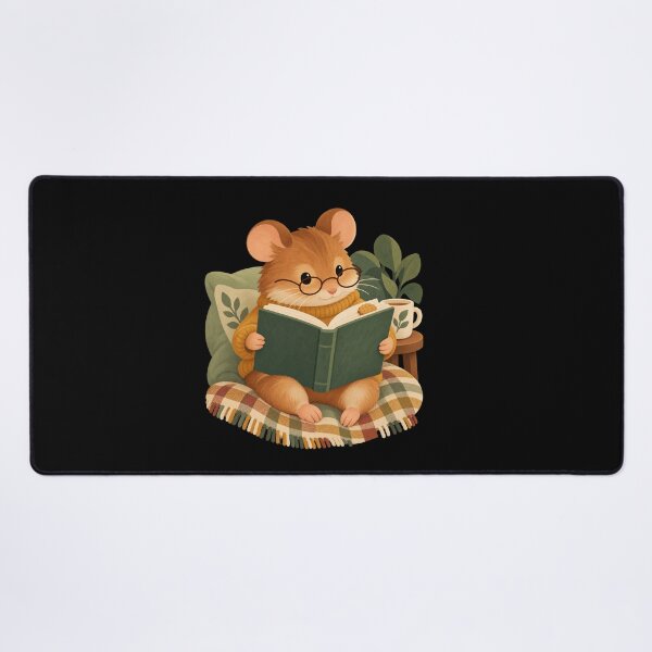 Item preview, Cozy Hamster Reading with a Biscuit Bookmark designed and sold by AMICO77.