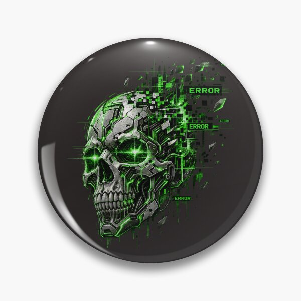 Item preview, Neon Cyber Skull Error designed and sold by AwesomeBeyondLimits.