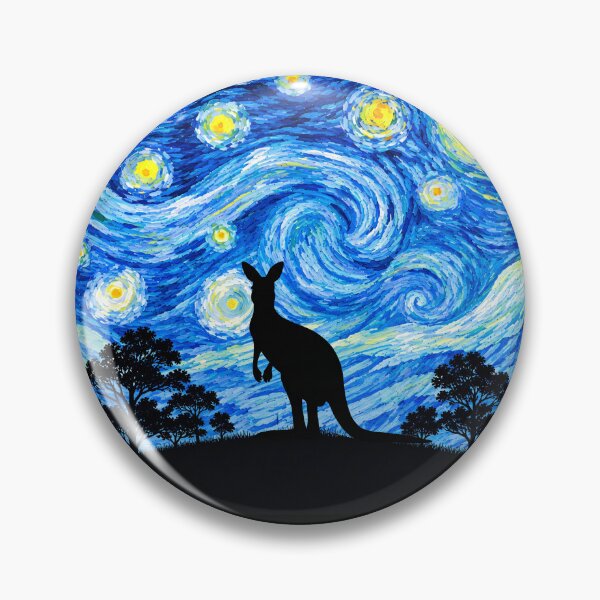 Item preview, Funny Kangaroo Starry Night Painting Moon Star Zoo Boys Girls designed and sold by FurryHavenPH.