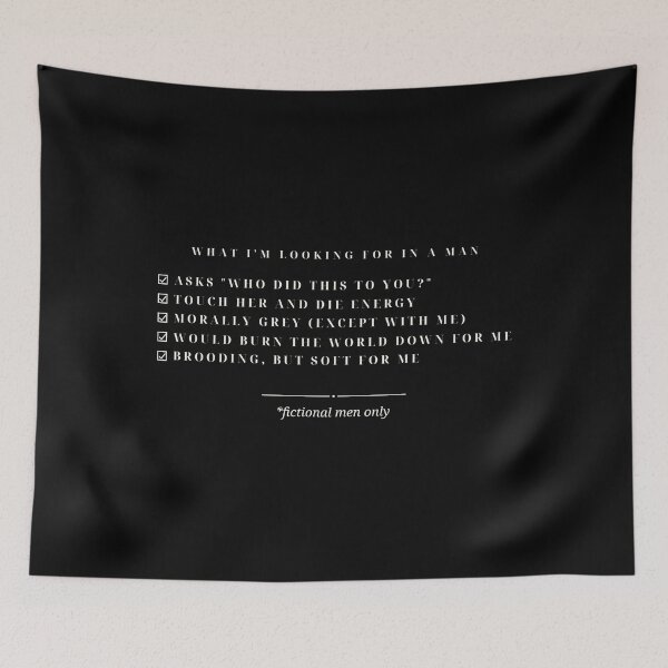 Item preview, What I'm Looking For In A Man — Romantasy Checklist Design designed and sold by WellReadThreadz.