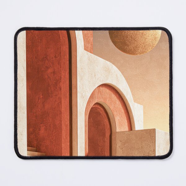 Item preview, Terracotta Staircase and Golden Sphere Minimalist Architecture Print designed and sold by MargaretWiktor.